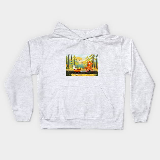 The little taxi driver fox Kids Hoodie by Tamarauniverse96